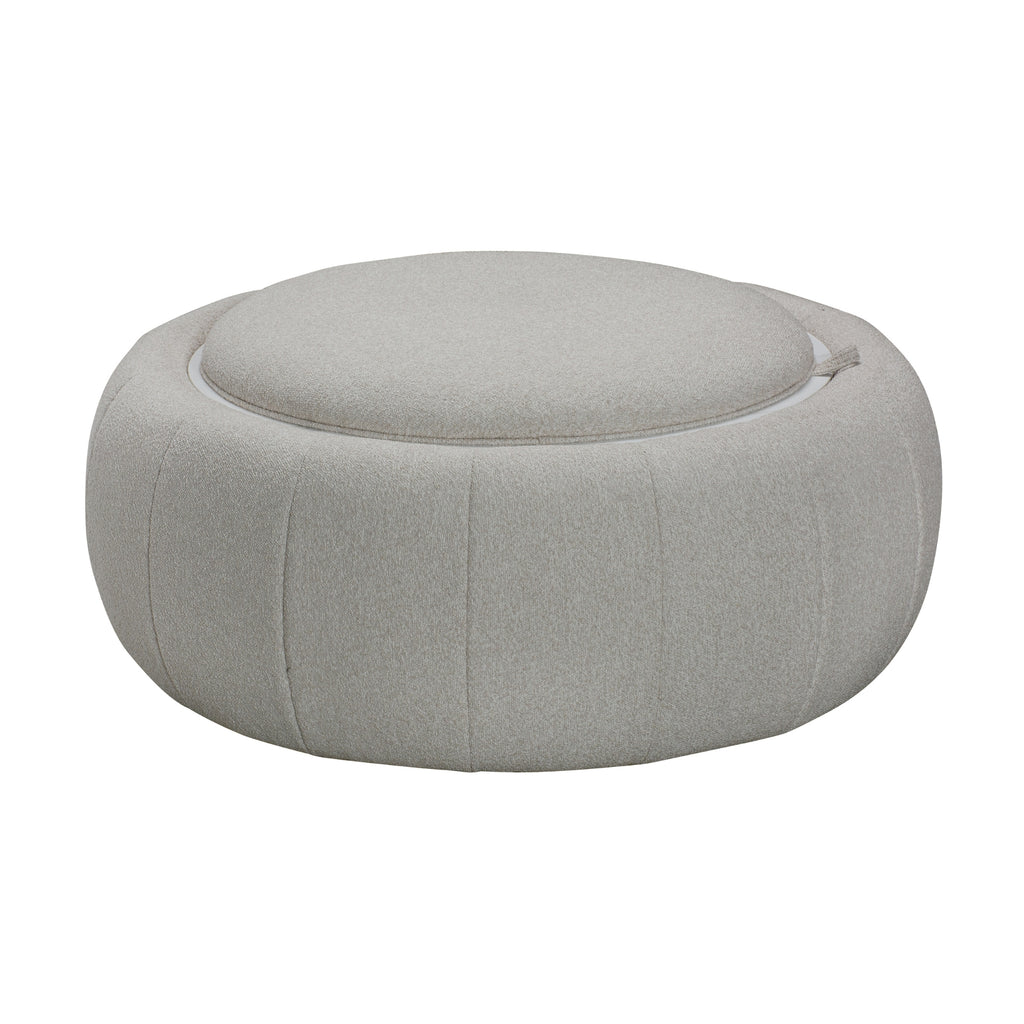 Cleopatra Fabric Ottoman Coffee Table Dual Function Linen Grey