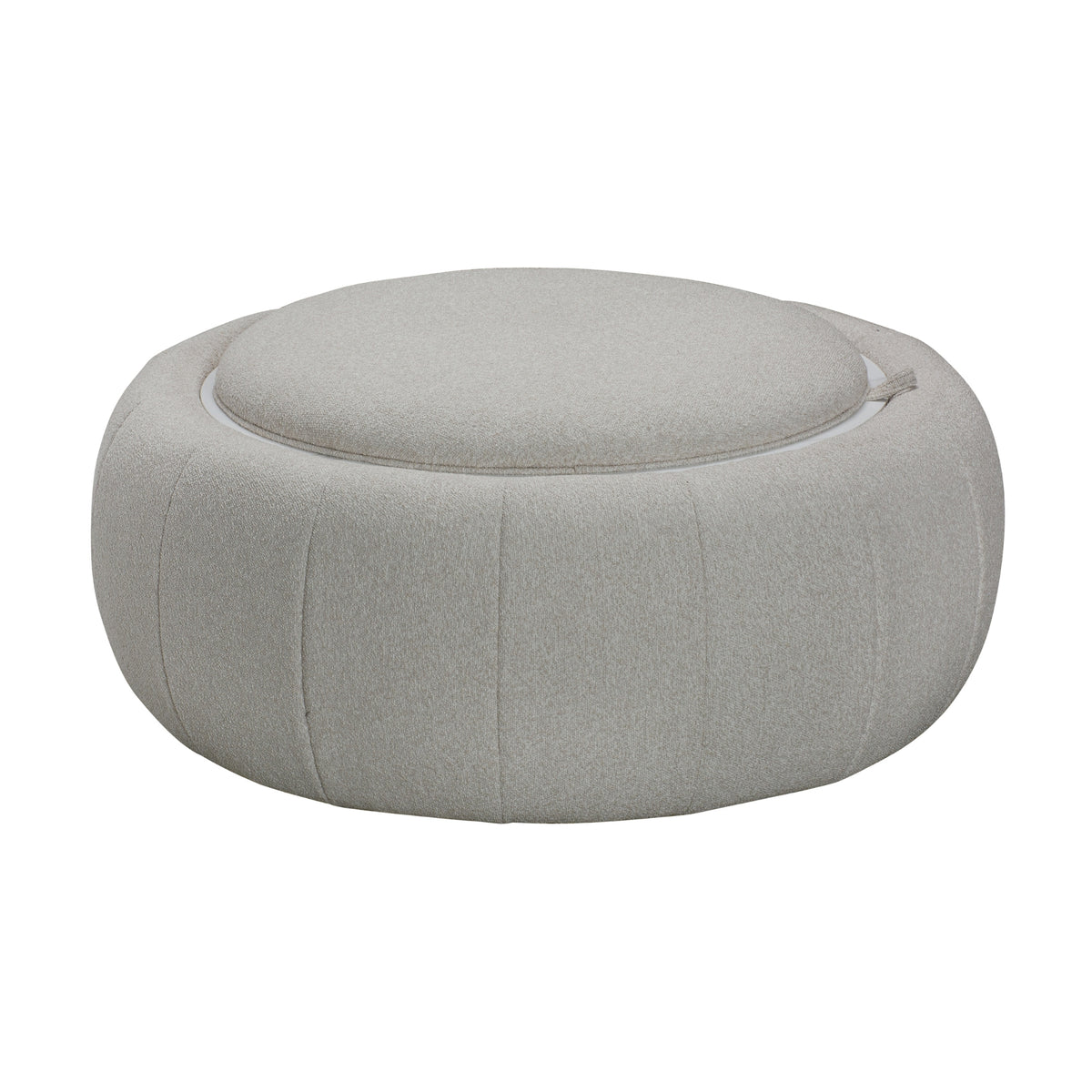 Cleopatra Fabric Ottoman Coffee Table Dual Function Linen Grey