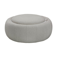 Cleopatra Fabric Ottoman Coffee Table Dual Function Linen Grey