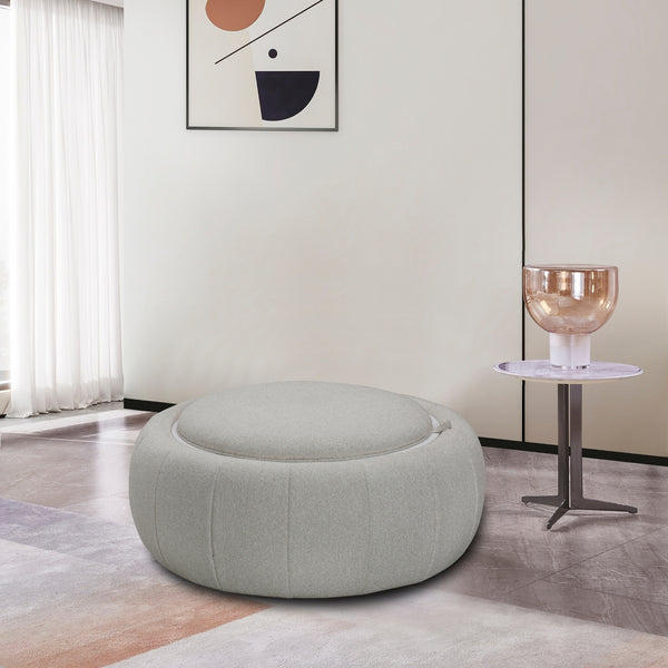 Cleopatra Fabric Ottoman Coffee Table Dual Function Linen Grey