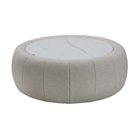 Cleopatra Fabric Ottoman Coffee Table Dual Function Linen Grey
