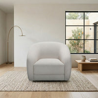Cleopatra 1 Seater Swivel Fabric Sofa Lounge Linen Grey