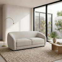 Cleopatra 2 Seater Fabric Sofa Lounge Linen Grey