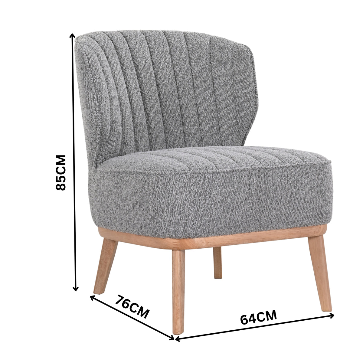 Clive Occasional Fabric Chair Grey