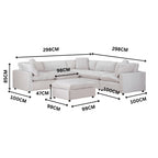Cloud 4 Seater Modular Corner Sofa Lounge with Ottoman Beige