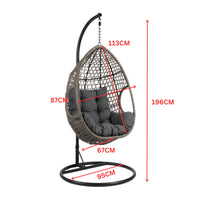 Cocoon Swing Hanging Pod Chair Daybed Grey