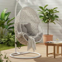 Cocoon Swing Hanging Pod Chair Daybed White