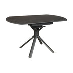 Colin 90-135cm Extendable Round Dining Table Ceramic Tempered Glass Top Dark Grey