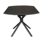 Colin 90-135cm Extendable Round Dining Table Ceramic Tempered Glass Top Dark Grey