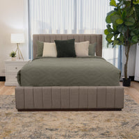 Collin Queen Bed Frame Gas Lift Storage Smoke Grey
