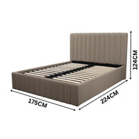 Collin Queen Bed Frame Gas Lift Storage Smoke Grey