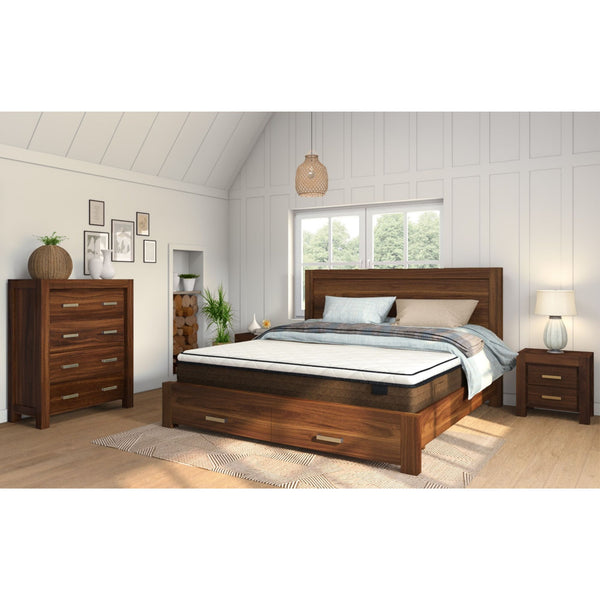 Comfortis 4pc Bed Bedside Tallboy Suite King 