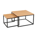 Cooper Set Of 2 Nesting Square Coffee Tables Oak 