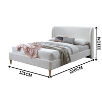 Coralbay King Single Bed Frame Cream