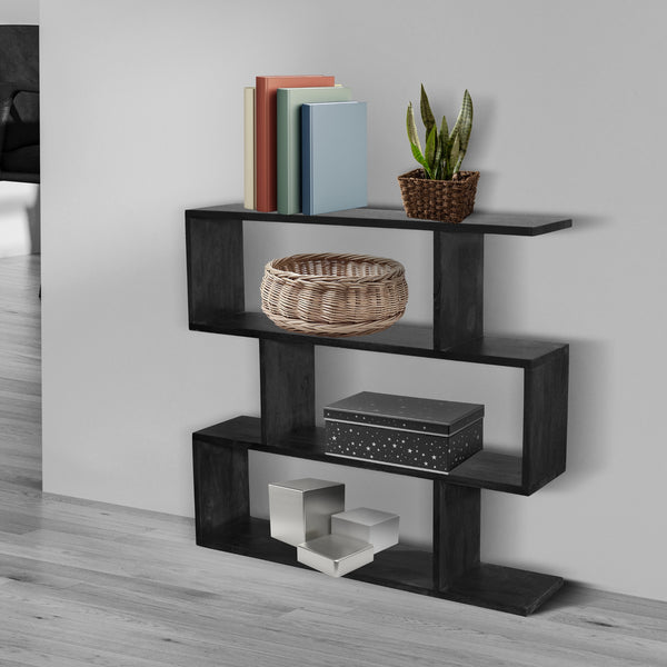Corizon 120cm 3 Tier Bookshelf Storage Book Case Shelf Black