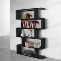 Corizon 120cm 5 Tier Bookshelf Storage Book Case Shelf Black