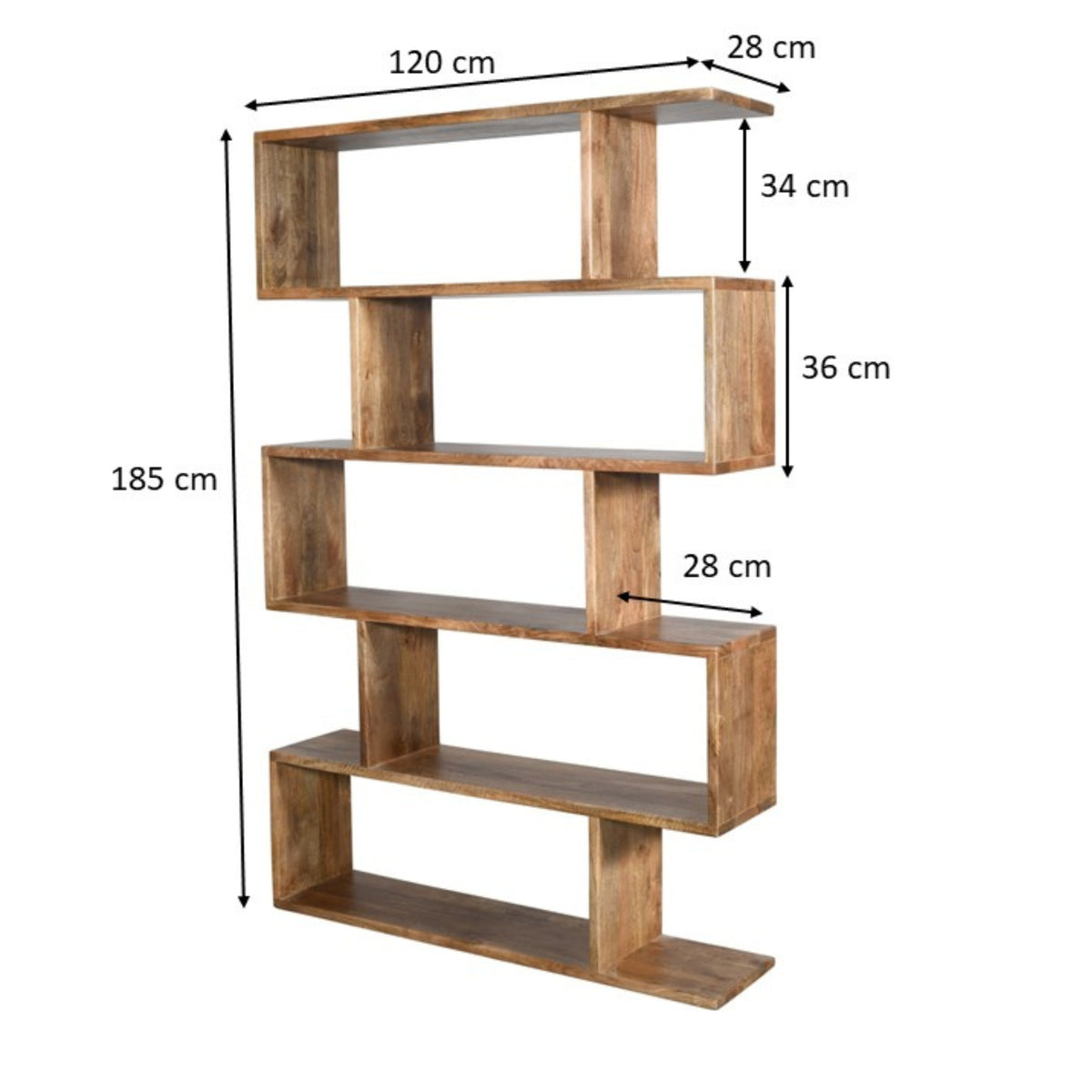 Corizon 120cm 5 Tier Bookshelf Storage Book Case Shelf Oak