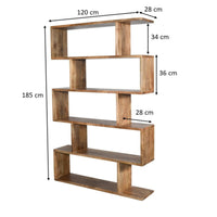 Corizon 120cm 5 Tier Bookshelf Storage Book Case Shelf Oak