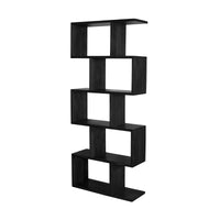 Corizon 80cm 5 Tier Bookshelf Storage Book Case Shelf Black