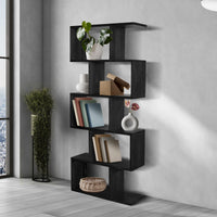 Corizon 80cm 5 Tier Bookshelf Storage Book Case Shelf Black