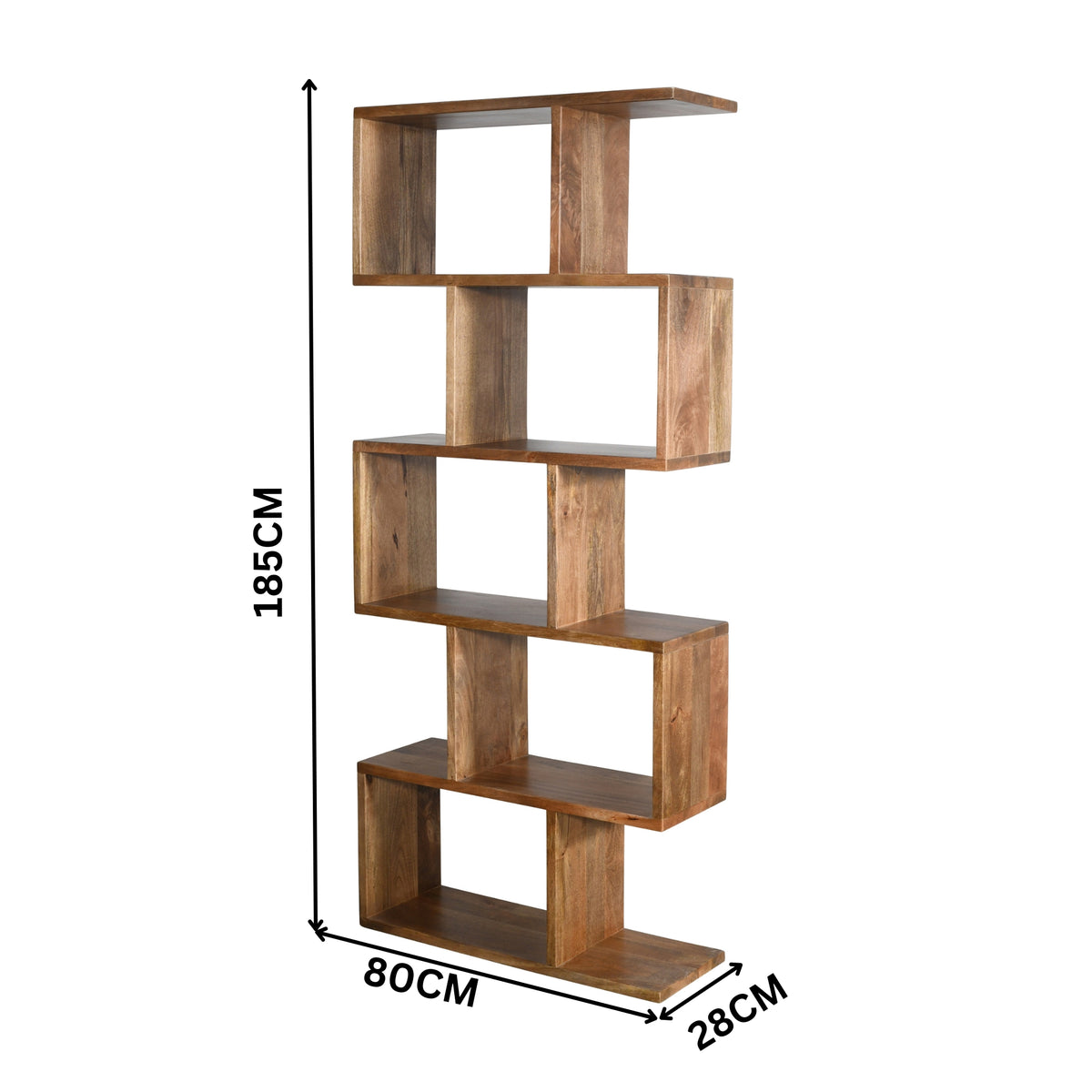 Corizon 80cm 5 Tier Bookshelf Storage Book Case Shelf Oak