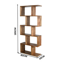 Corizon 80cm 5 Tier Bookshelf Storage Book Case Shelf Oak