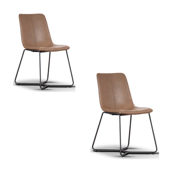 Cornwall 2pc PU Dining Chair Brown