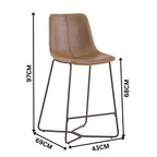 Cornwall 2pc Set PU Barstool Bar Chair Brown