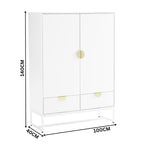 Cortez 100cm Highboard Storage Cabinet White — dimensions diagram