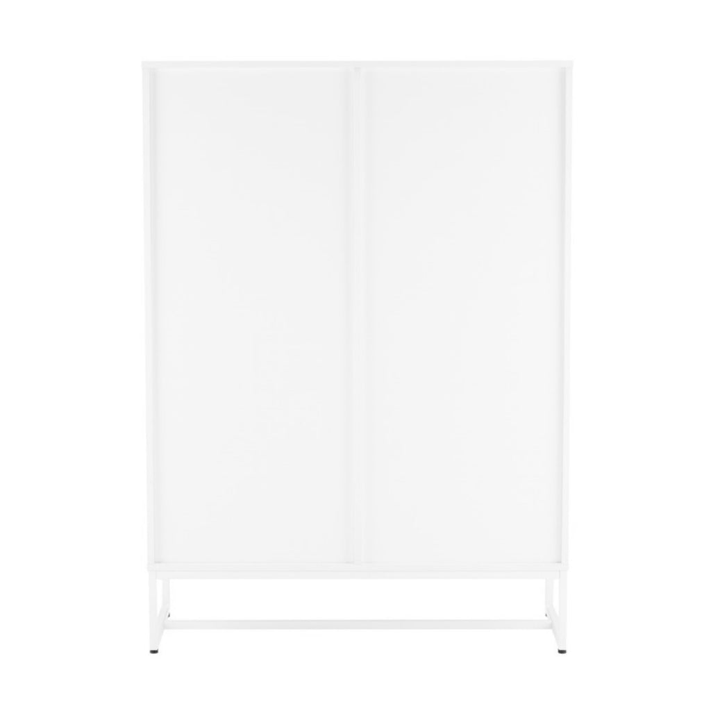 Cortez 100cm Highboard Storage Cabinet White, rear view