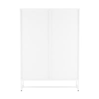 Cortez 100cm Highboard Storage Cabinet White, rear view