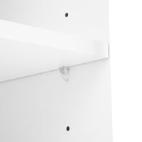 Cortez 100cm Highboard Storage Cabinet White, close-up of the shelf supports inside