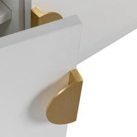 Cortez 160cm ETU Entertainment TV Unit White, close-up of the half handle on the door edge