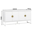 Cortez 160cm Sideboard Buffet Table White — dimensions diagram