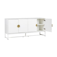 Cortez 160cm Sideboard Buffet Table White, front view with one door open