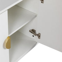 Cortez 160cm Sideboard Buffet Table White, close-up of the interior shelf