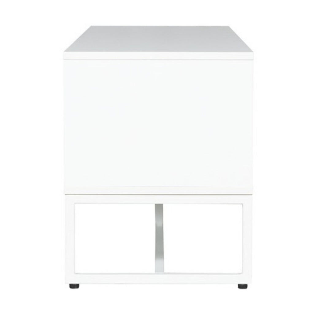 Cortez 2 Drawer Bedside Table White, rear view