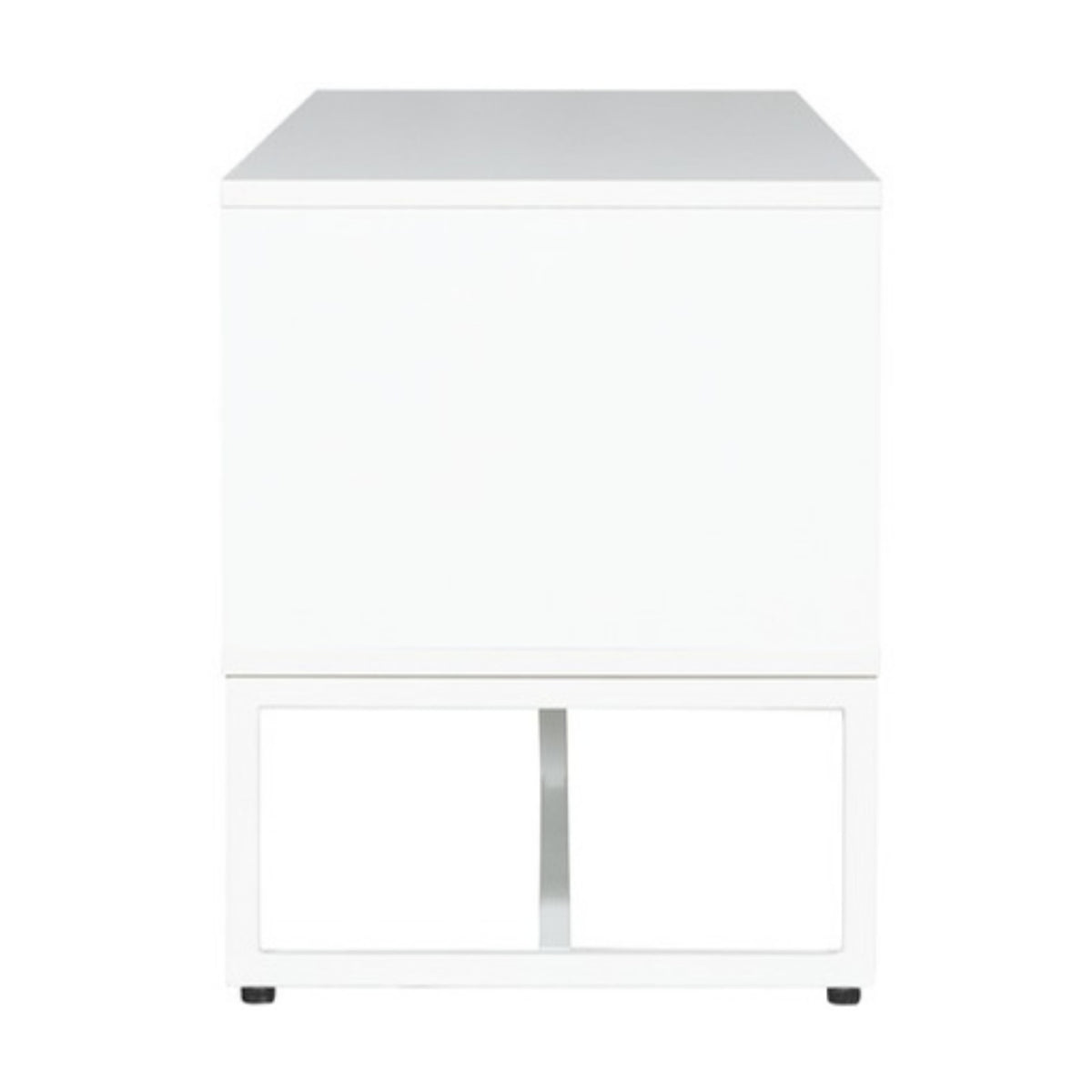 Cortez 2 Drawer Bedside Table White, rear view