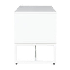 Cortez 2 Drawer Bedside Table White, rear view
