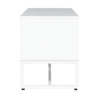 Cortez 2 Drawer Bedside Table White, rear view