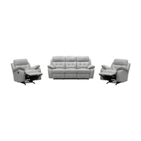 Cosmos 1+1+3 Seater Leather Manual Recliner Lounge Set Silver