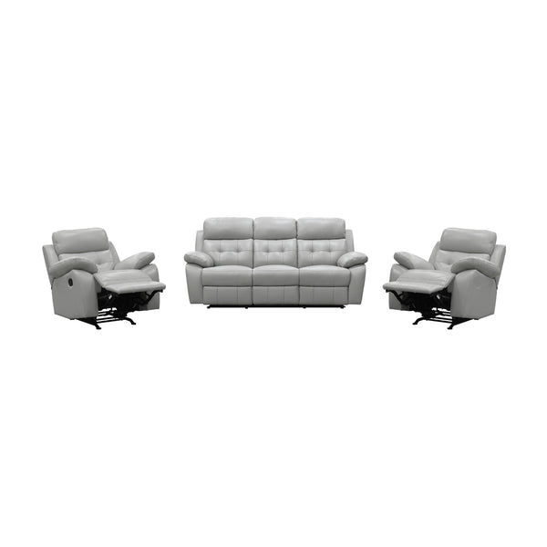 Cosmos 1+1+3 Seater Leather Manual Recliner Lounge Set Silver