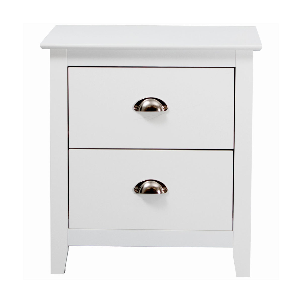 Costway 2 Drawers Bedside Table Nightstand Side End Bedroom Storage Cabinet White