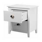 Costway 2 Drawers Bedside Table Nightstand Side End Bedroom Storage Cabinet White
