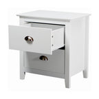 Costway 2 Drawers Bedside Table Nightstand Side End Bedroom Storage Cabinet White
