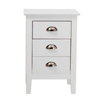 Costway 3 Drawers Bedside Table Nightstand Side End Bedroom Storage Cabinet White