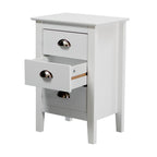 Costway 3 Drawers Bedside Table Nightstand Side End Bedroom Storage Cabinet White