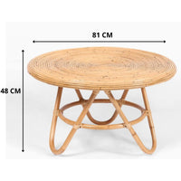 Crocus Rattan Round Coffee Table 80cm - Natural