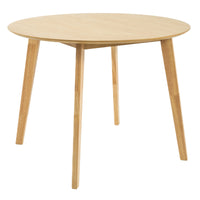 Cusco 100cm Round Dining Table Scandinavian Style Solid Rubberwood Natural