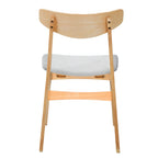 Cusco 2pc Set Dining Chair Fabric Seat Scandinavian Style Solid Rubberwood